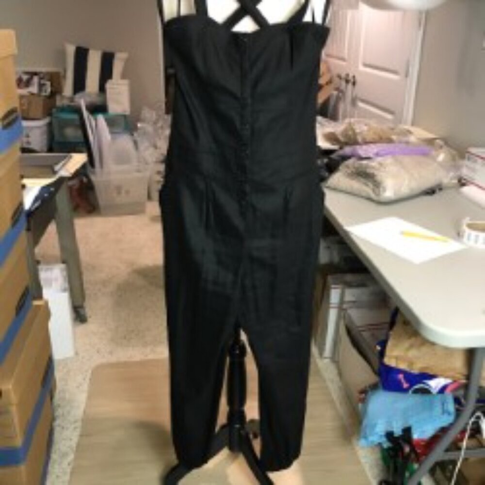 Bebe Black Rayon/Linen blend Jumpsuit Size S
